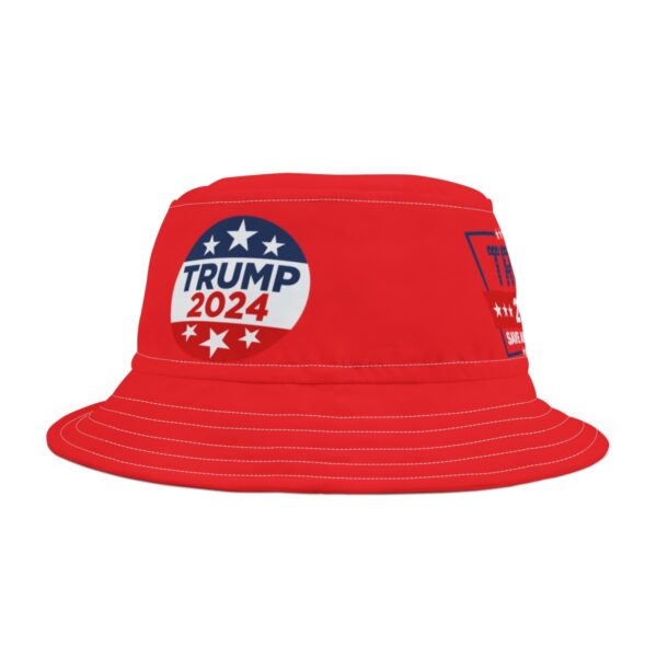 Red bucket hat